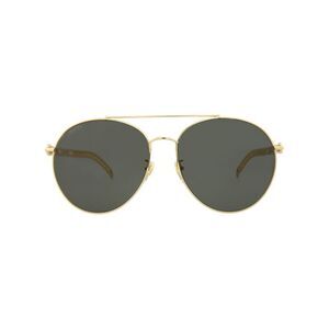 Gucci Round-Metal Frame Sunglasses Gold Womens